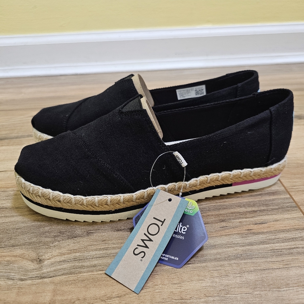 TOMS Alpargata Platform Rope, black, size US 8 - Picture 4 of 11